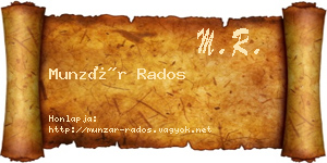 Munzár Rados névjegykártya